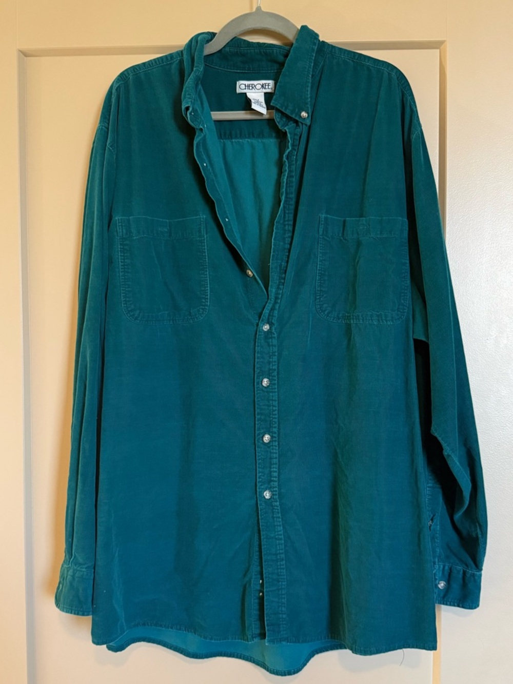 Cherokee Teal Green Corduroy Shirt